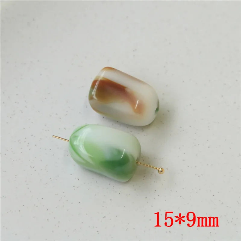 50pcs Resin Straight Hole Beads DIY Jewelry Earring/Bracelet Accessory