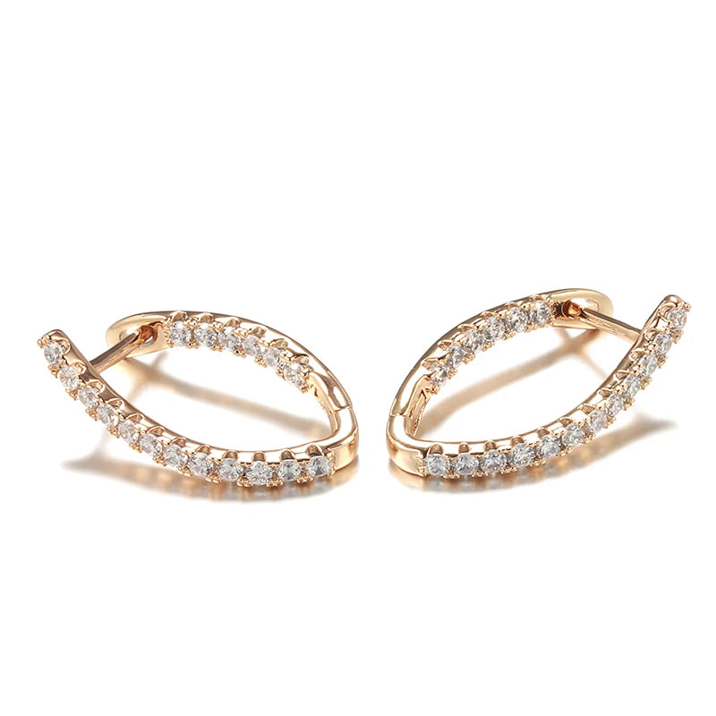 Long Drop Inlay Zircon Earrings Fine Hanging Ear Hoops