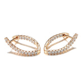 Long Drop Inlay Zircon Earrings Fine Hanging Ear Hoops