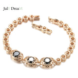 Dark Natural Stone Bracelets with Zircon Lucky Beads