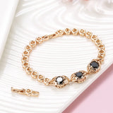 Dark Natural Stone Bracelets with Zircon Lucky Beads