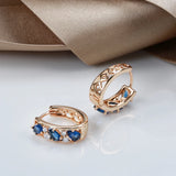 Red Zircon Hoop Earrings for Women CZ Piercing Hoops Climber Wedding Jewelry