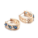 Red Zircon Hoop Earrings for Women CZ Piercing Hoops Climber Wedding Jewelry