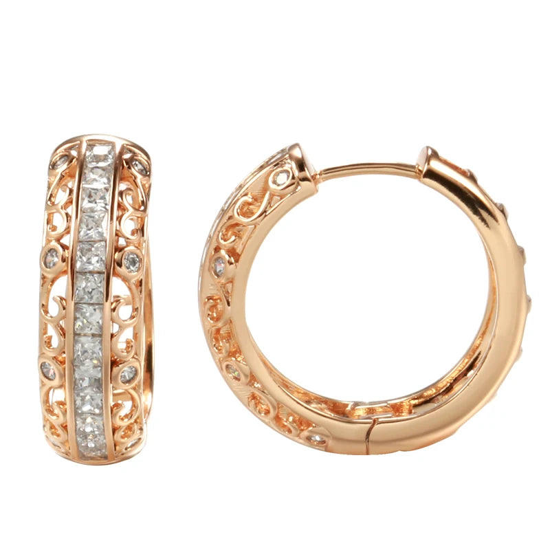 Hoop Earrings for Women T Zircons Hollow Piercing Big Hoops