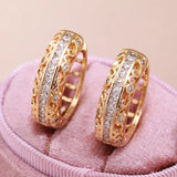 Hoop Earrings for Women T Zircons Hollow Piercing Big Hoops