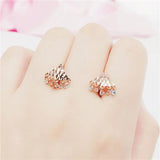 Vintage 14K Rose Plated Crystal Fringe Earrings