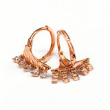 Vintage 14K Rose Plated Crystal Fringe Earrings