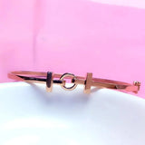 14K Rose Plated Purple Letter Bracelet for Women