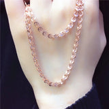 Delicate 14K Rose Gold Plated Purple Chain Necklace for Women
