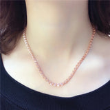 Delicate 14K Rose Gold Plated Purple Chain Necklace for Women