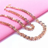 Delicate 14K Rose Gold Plated Purple Chain Necklace for Women