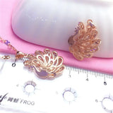 14K Rose Ethnic Peacock Necklace Pendant Charm Wedding Jewelry Gift
