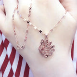 14K Rose Ethnic Peacock Necklace Pendant Charm Wedding Jewelry Gift