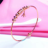 Rose Geometric Bead Pendant Bracelet Wedding