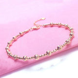 14K Rose Gold Plated Purple Geometric Bead Bracelet
