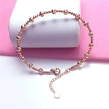 14K Rose Gold Plated Purple Geometric Bead Bracelet