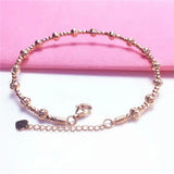 14K Rose Gold Plated Purple Geometric Bead Bracelet