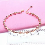 14K Rose Gold Plated Purple Geometric Bead Bracelet