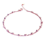 14K Rose Gold Plated Purple Geometric Bead Bracelet