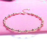 14K Rose Gold Plated Purple Geometric Bead Bracelet