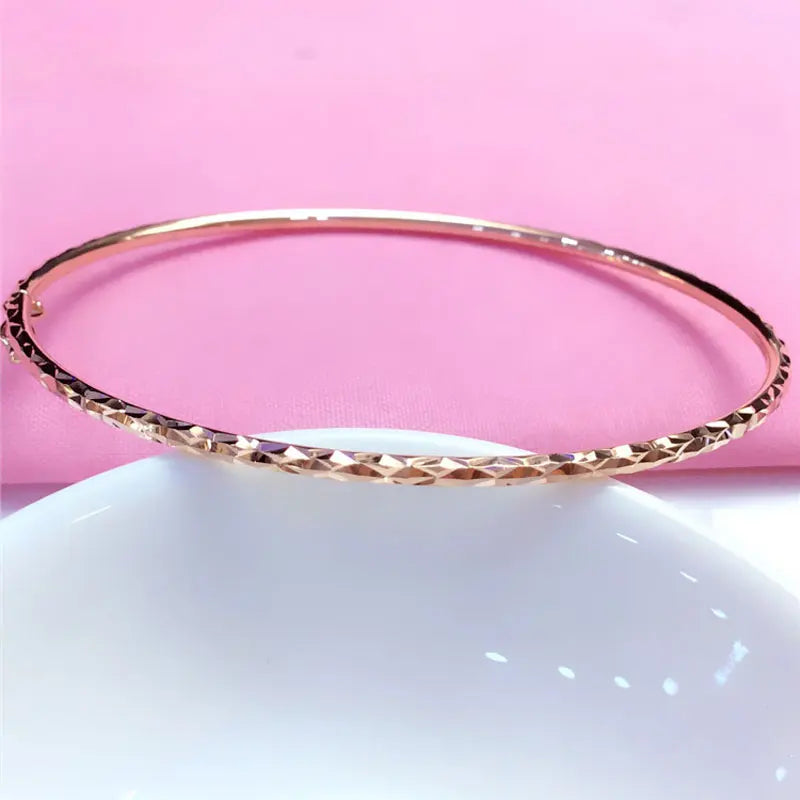 14K Rose Gold Plated Purple Geometric Bracelet for Women