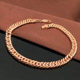 14K Rose Gold Plated Wide Chain Bracelet