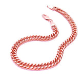 14K Rose Gold Plated Wide Chain Bracelet