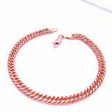 14K Rose Gold Plated Wide Chain Bracelet