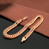 14K Rose Gold Plated Wide Chain Bracelet