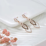 Rose Zircon Vintage Long Drop Earrings