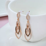 Rose Zircon Vintage Long Drop Earrings