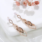 Rose Zircon Vintage Long Drop Earrings