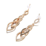 Rose Zircon Vintage Long Drop Earrings