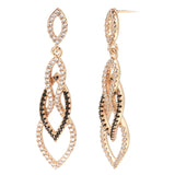 Rose Zircon Vintage Long Drop Earrings