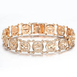 Rose Bracelet Bangle for Women Ladies Cut Out Carved Flower Heart Oval Jewelry