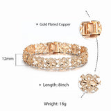 Rose Bracelet Bangle for Women Ladies Cut Out Carved Flower Heart Oval Jewelry