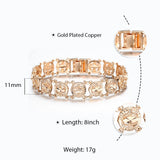 Rose Bracelet Bangle for Women Ladies Cut Out Carved Flower Heart Oval Jewelry