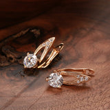 Rose Dancing Butterfly Earrings Zircon Party Clip Wedding Jewelry