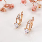 Rose Dancing Butterfly Earrings Zircon Party Clip Wedding Jewelry