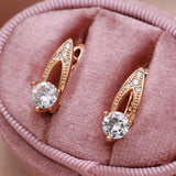 Rose Dancing Butterfly Earrings Zircon Party Clip Wedding Jewelry