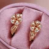 Rose Butterfly Zircon Clip Earrings Wedding Jewelry Gift