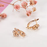 Rose Butterfly Zircon Clip Earrings Wedding Jewelry Gift