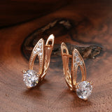 Rose Dancing Butterfly Earrings Zircon Party Clip Wedding Jewelry