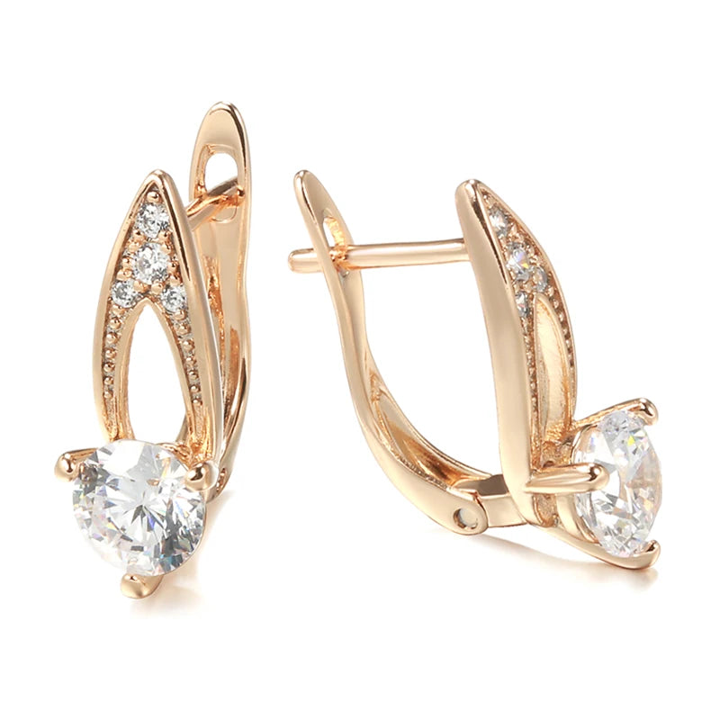 Rose Dancing Butterfly Earrings Zircon Party Clip Wedding Jewelry