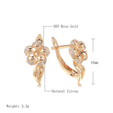 Rose Butterfly Zircon Clip Earrings Wedding Jewelry Gift