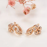Rose Butterfly Zircon Clip Earrings Wedding Jewelry Gift