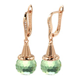 Red Glass Ball Drop Earrings Long Crystal Hang Ear Jewelry