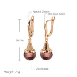 Red Glass Ball Drop Earrings Long Crystal Hang Ear Jewelry
