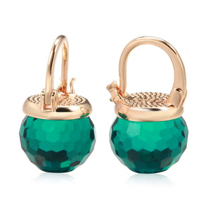 Emerald Red Crystal Drop Earrings Wedding Fine Jewelry