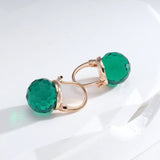 Emerald Red Crystal Drop Earrings Wedding Fine Jewelry